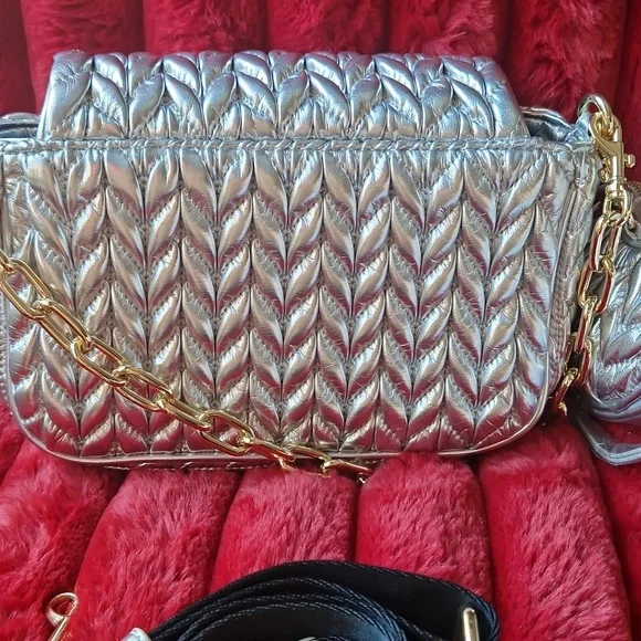 Versace Jeans Couture Silver Quilted Women's Bag - Picture 4 of 12